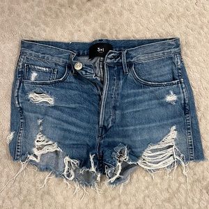 3x1 denim high rise cutoff shorts size 27